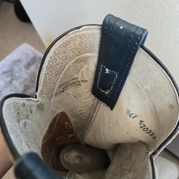 Vintage Green and Gray Western Wear Leather Boots 8 - Picture 8 of 12